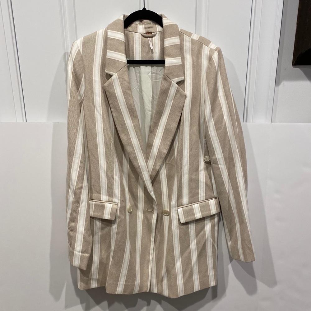 Vertical stripe tunic length blazer by green people - Picture 4 of 12